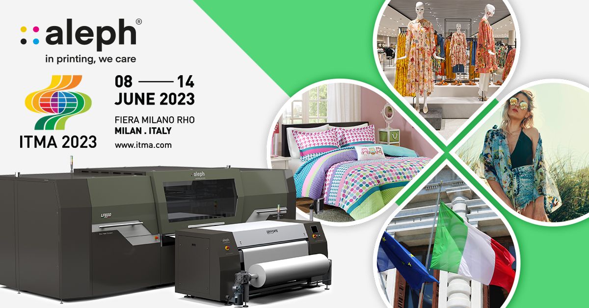  ITMA 2023.  We predict a great show in Milan. What should you expect from aleph?  - LAFORTE 600 Paper – Polyester Fashion printing: The world’s fastest scanning printer achieving 1000sqm/h print speed with the lowest printing costs and highest quality  -